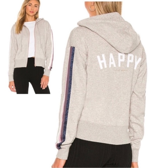 Spiritual Gangster Tops - SOLD ON CROSSPOST NWT Spiritual Gangster Full Zip HAPPY Hoodie 💜💜